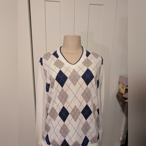 Brooks Brothers Other - Brooks Brothers Argyle White and Blue Diamond Pattern Shirt‎ Size Medium …